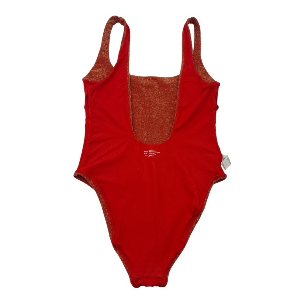 ❤️🔥”Showgirl” Era Orange/Red Sparkle One-Piece Swim/Bodysuit Size M Aerie❤️🔥 - Picture 11 of 14